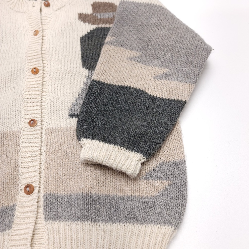 Vintage Alpaca Wool Cardigan Hand Made Knit Peru‎ Connection Womens - Picture 6 of 7
